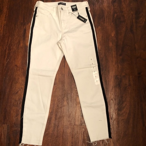 Express White Leggings With Raw Hem - Picture 1 of 1